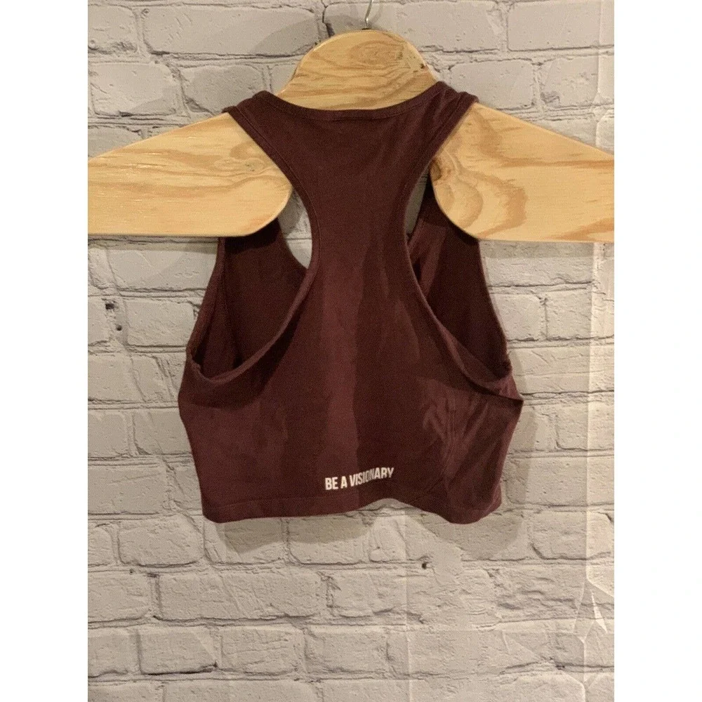 Gymshark Womens Medium Crop Tank Top Racerback Pullover Unlined “Be A Visionary” - Picture 4 of 10
